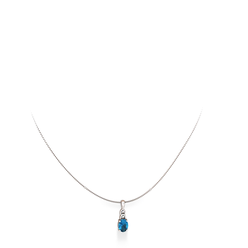 London Topaz Links 14K White Gold pendant P4032