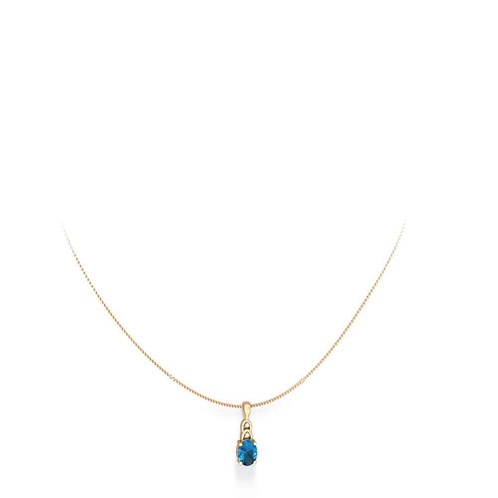 London Topaz Links 14K Yellow Gold pendant P4032