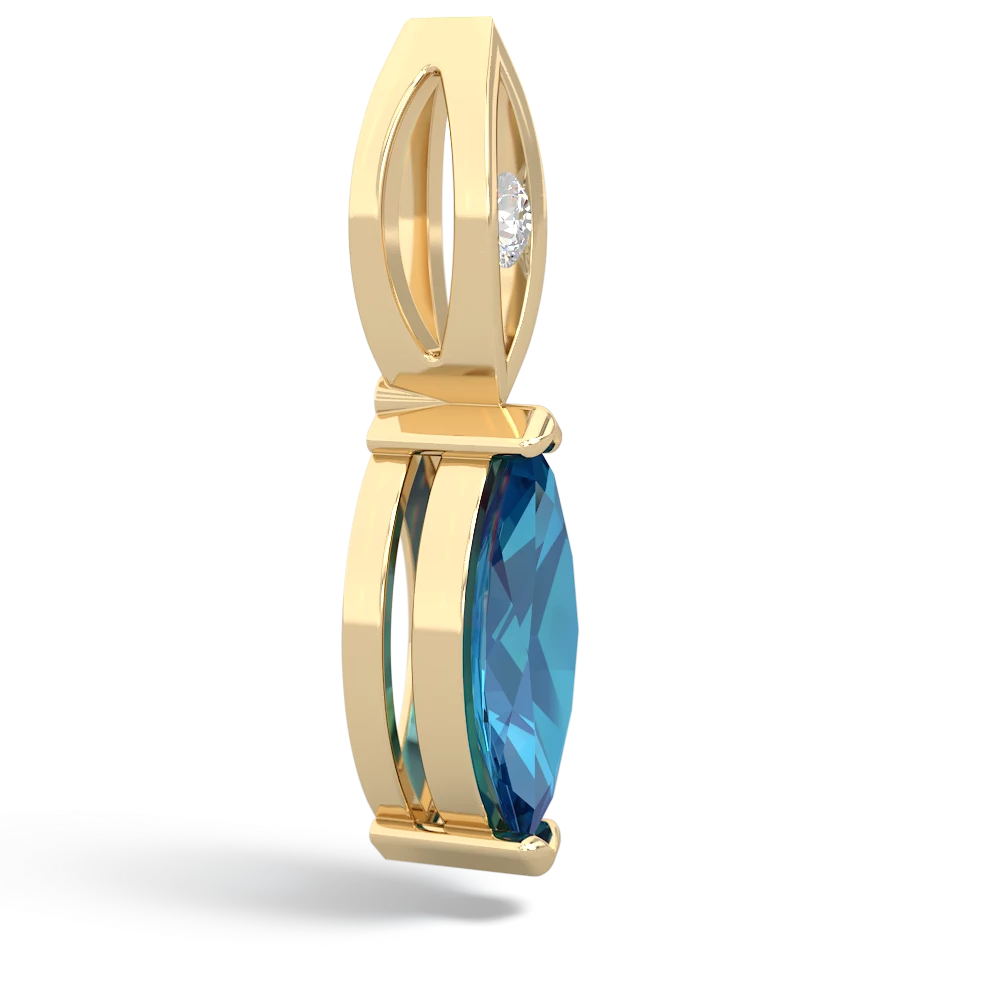 London Topaz Marquise Drop 14K Yellow Gold pendant P5333