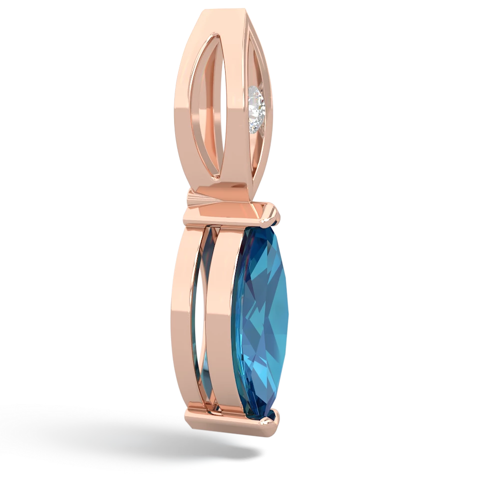 London Topaz Marquise Drop 14K Rose Gold pendant P5333