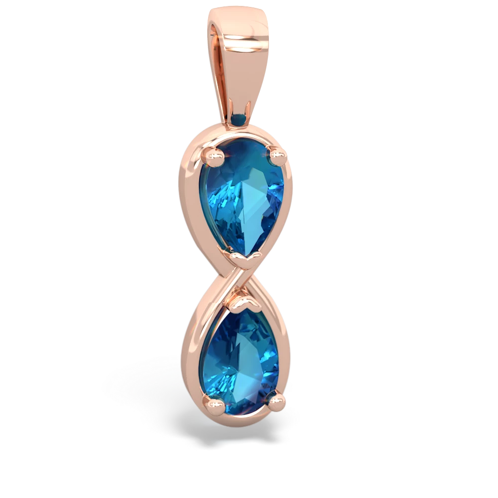 London Topaz Infinity 14K Rose Gold pendant P5050