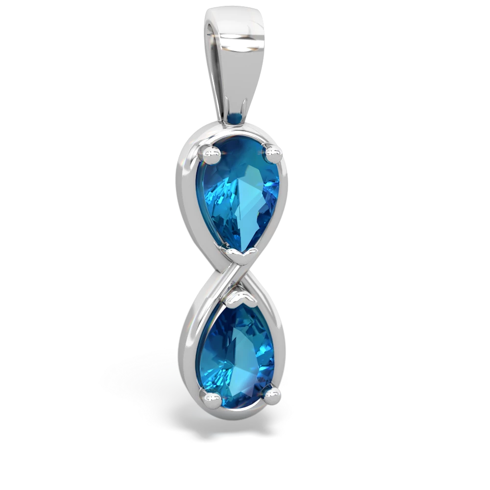 London Topaz Infinity 14K White Gold pendant P5050