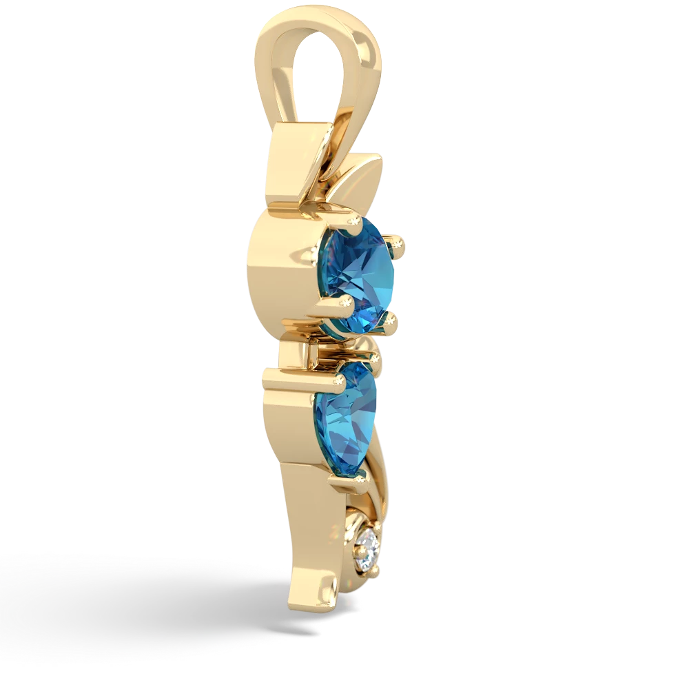 London Topaz Kitten 14K Yellow Gold pendant P5780