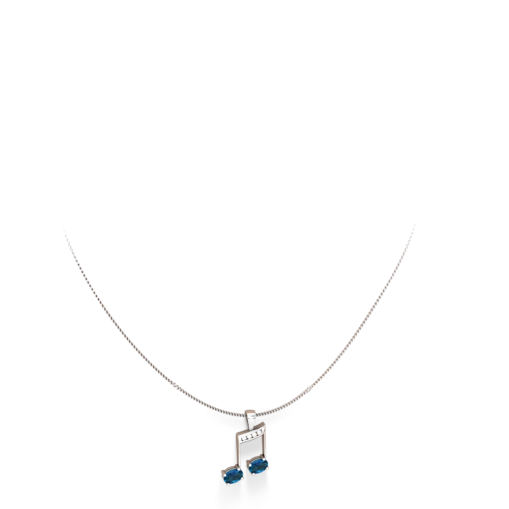 London Topaz Color Of Music 14K White Gold pendant P3334