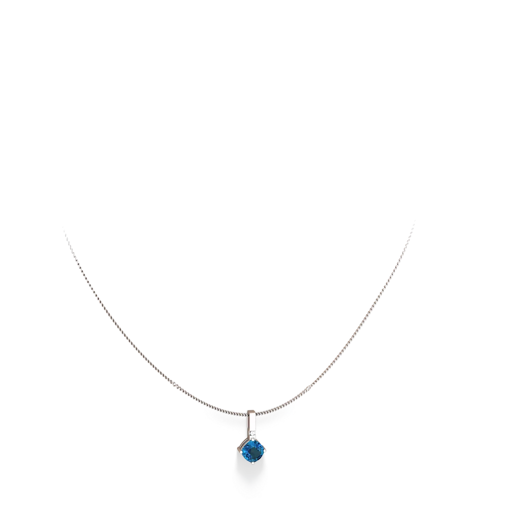 London Topaz Simply Elegant 14K White Gold pendant P2489