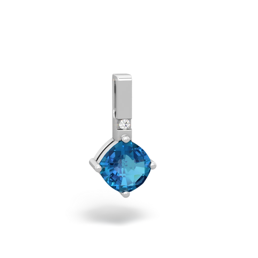 London Topaz Simply Elegant 14K White Gold pendant P2489