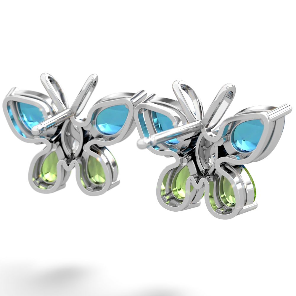 London Topaz Butterfly 14K White Gold earrings E2215