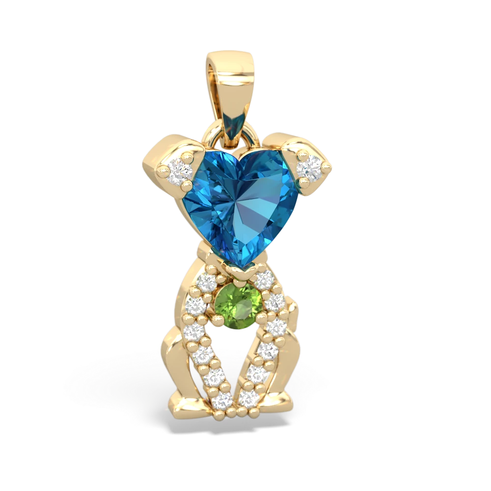 London Topaz Puppy Love 14K Yellow Gold pendant P5800