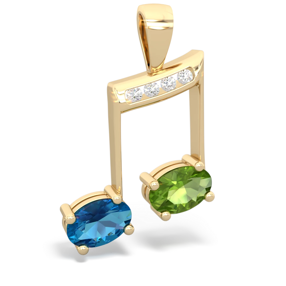London Topaz Color Of Music 14K Yellow Gold pendant P3334
