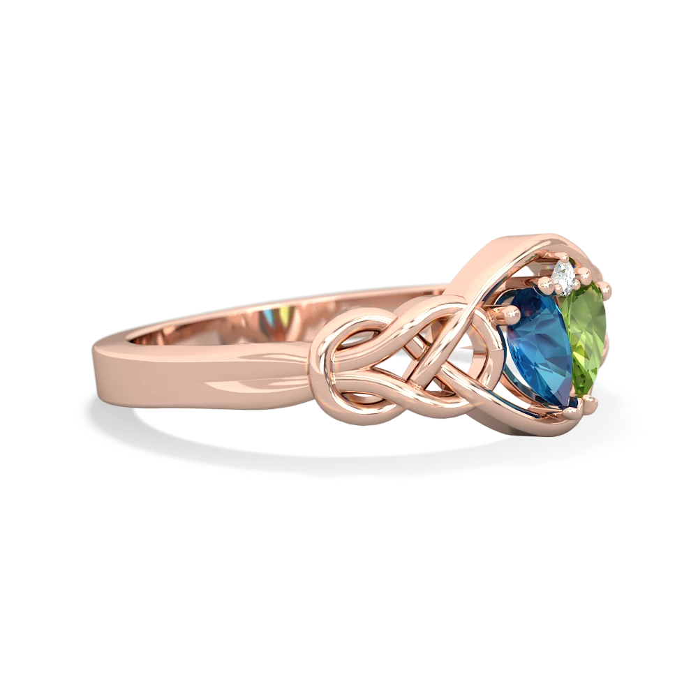 London Topaz Celtic Love Knot 14K Rose Gold ring R5420