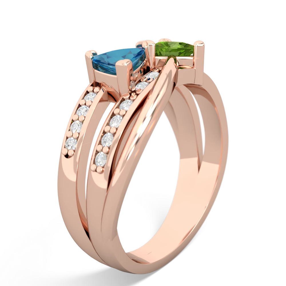 London Topaz Bowtie 14K Rose Gold ring R2360