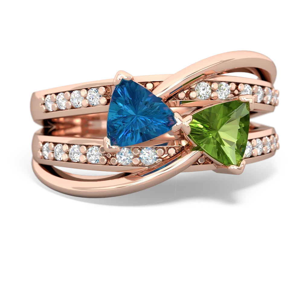 London Topaz Bowtie 14K Rose Gold ring R2360