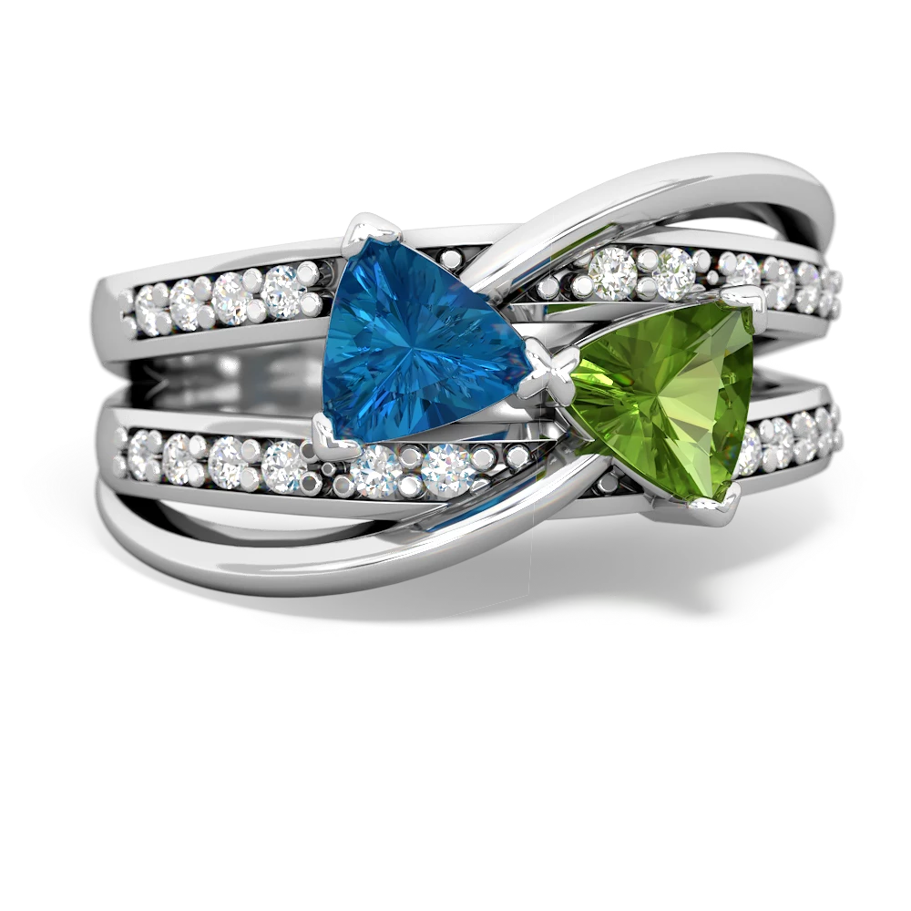 London Topaz Bowtie 14K White Gold ring R2360