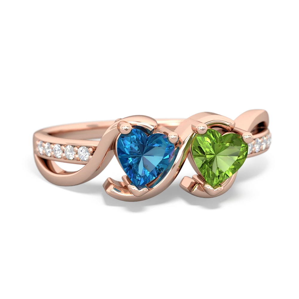 London Topaz Side By Side 14K Rose Gold ring R3090