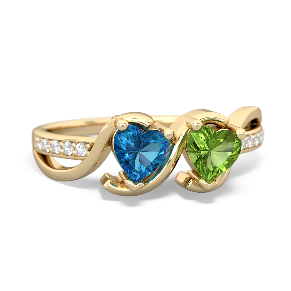 London Topaz Side By Side 14K Yellow Gold ring R3090