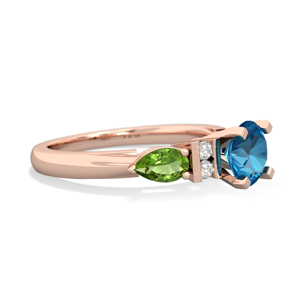 London Topaz 6Mm Round Eternal Embrace Engagement 14K Rose Gold ring R2005