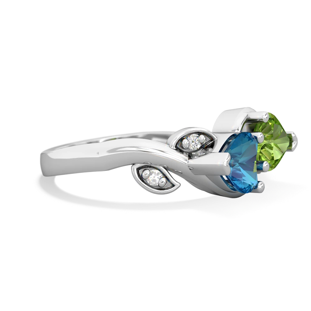 London Topaz Floral Elegance 14K White Gold ring R5790