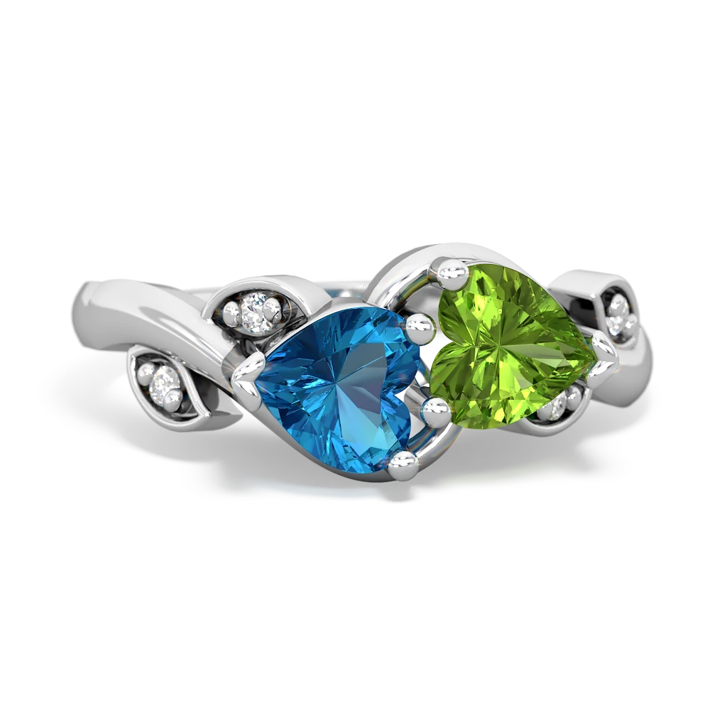 London Topaz Floral Elegance 14K White Gold ring R5790