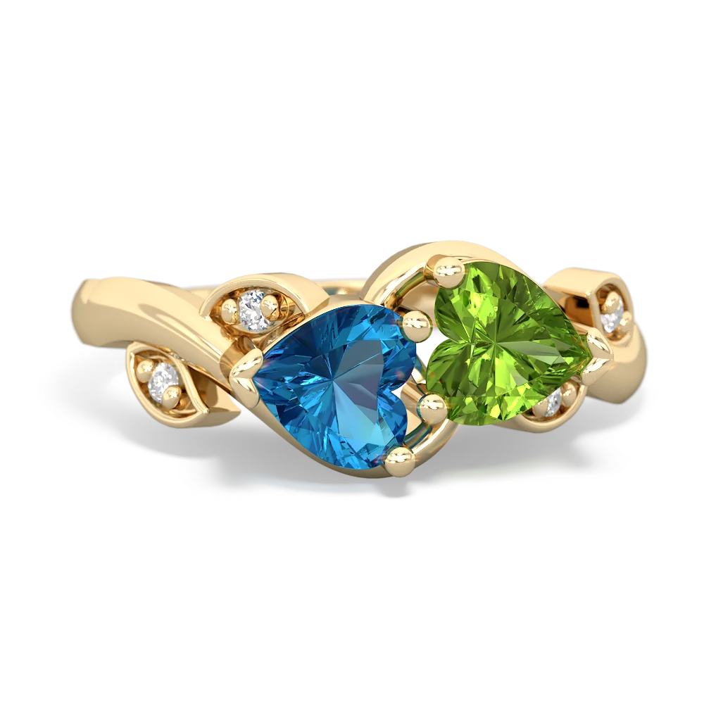 London Topaz Floral Elegance 14K Yellow Gold ring R5790