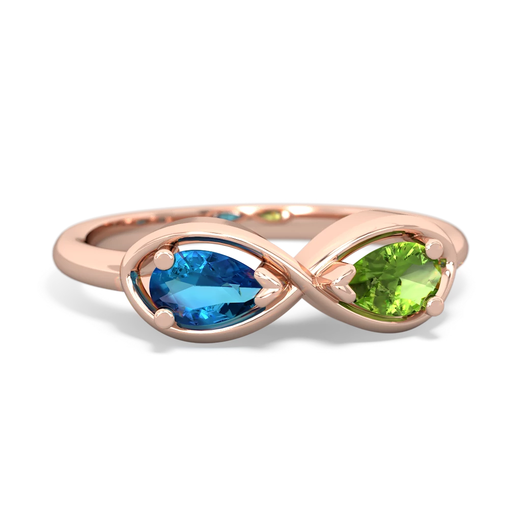 London Topaz Infinity 14K Rose Gold ring R5050