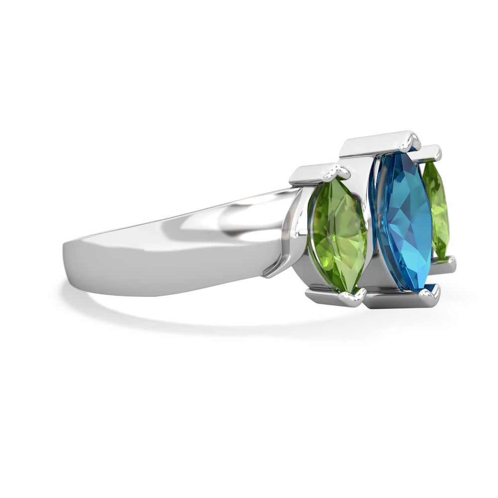 London Topaz Three Peeks 14K White Gold ring R2433