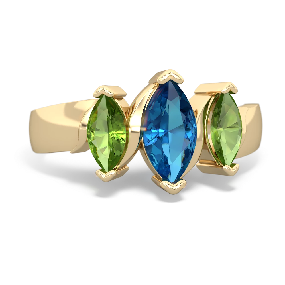 London Topaz Three Peeks 14K Yellow Gold ring R2433