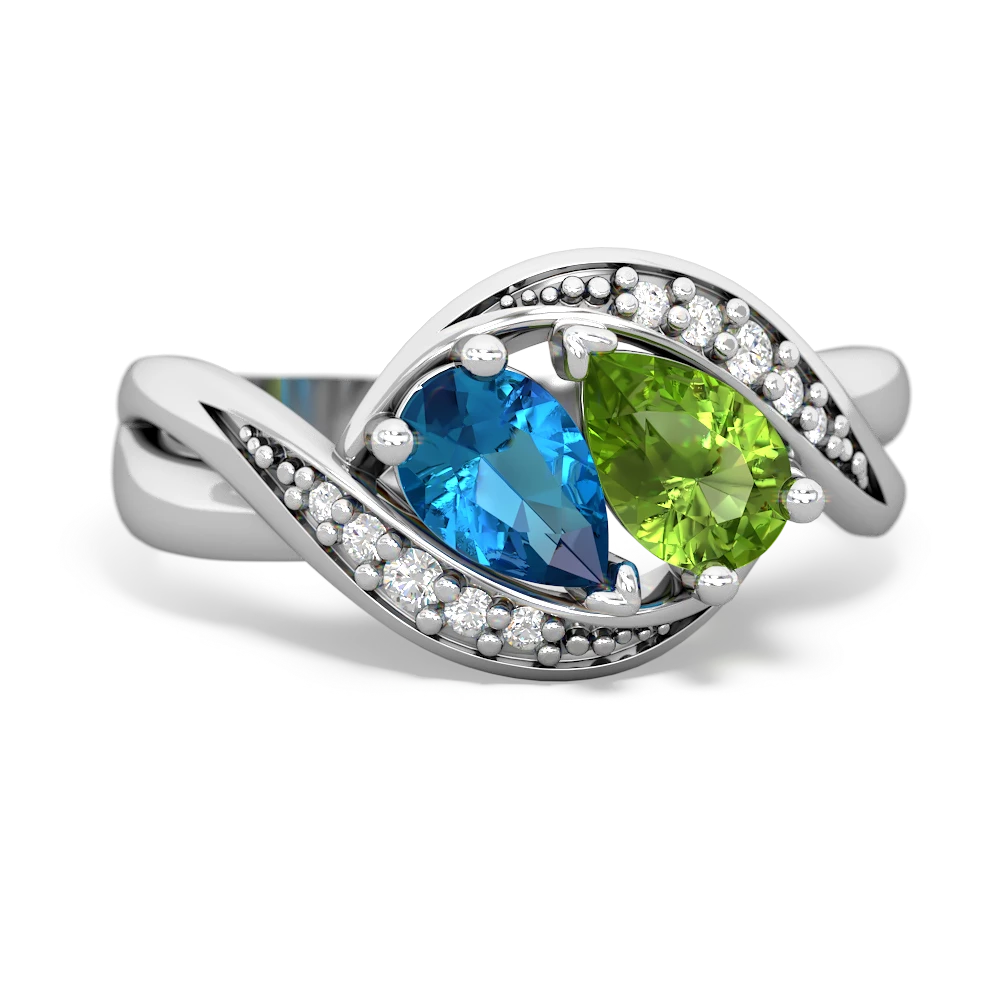 London Topaz Summer Winds 14K White Gold ring R5342