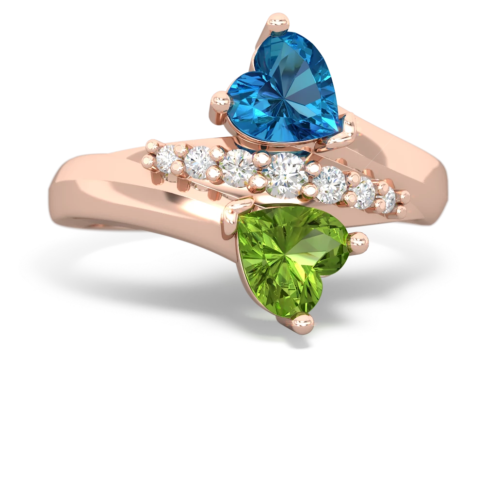 London Topaz Heart To Heart 14K Rose Gold ring R2064