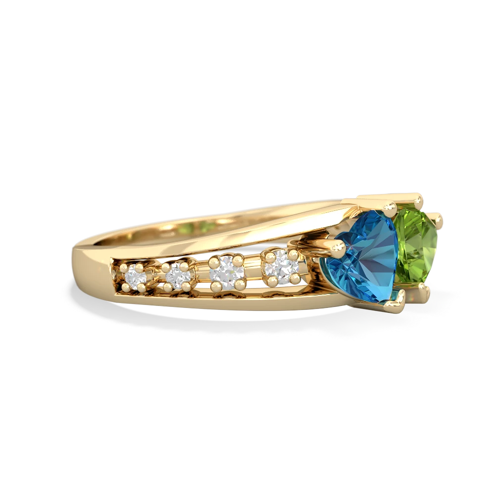 London Topaz Heart To Heart 14K Yellow Gold ring R3342