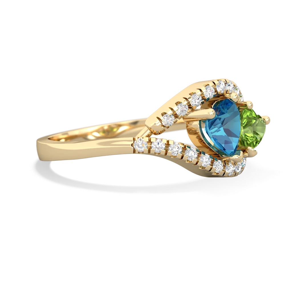 London Topaz Mother And Child 14K Yellow Gold ring R3010