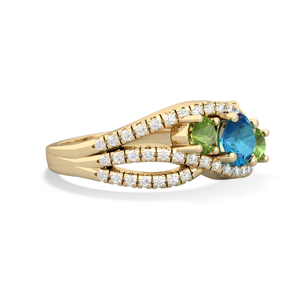 London Topaz Three Stone Aurora 14K Yellow Gold ring R3080