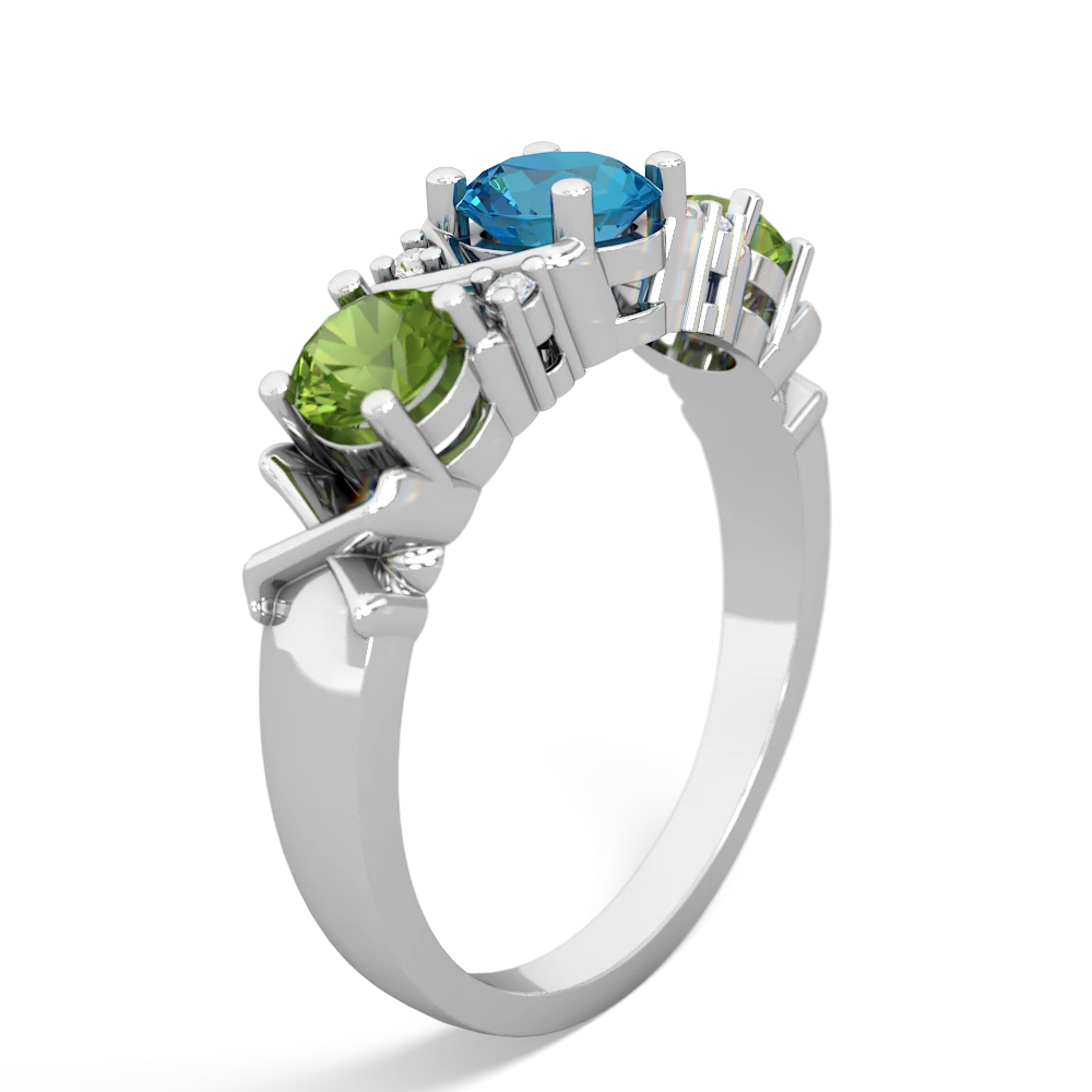 London Topaz Hugs And Kisses 14K White Gold ring R5016