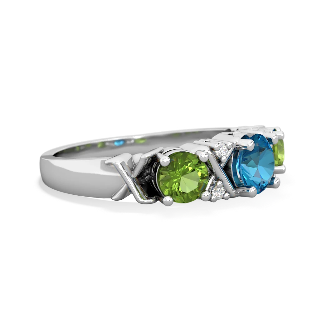 London Topaz Hugs And Kisses 14K White Gold ring R5016