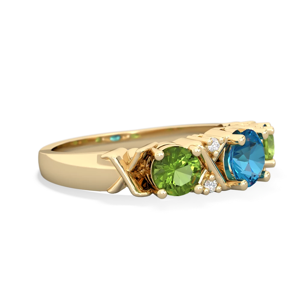 London Topaz Hugs And Kisses 14K Yellow Gold ring R5016