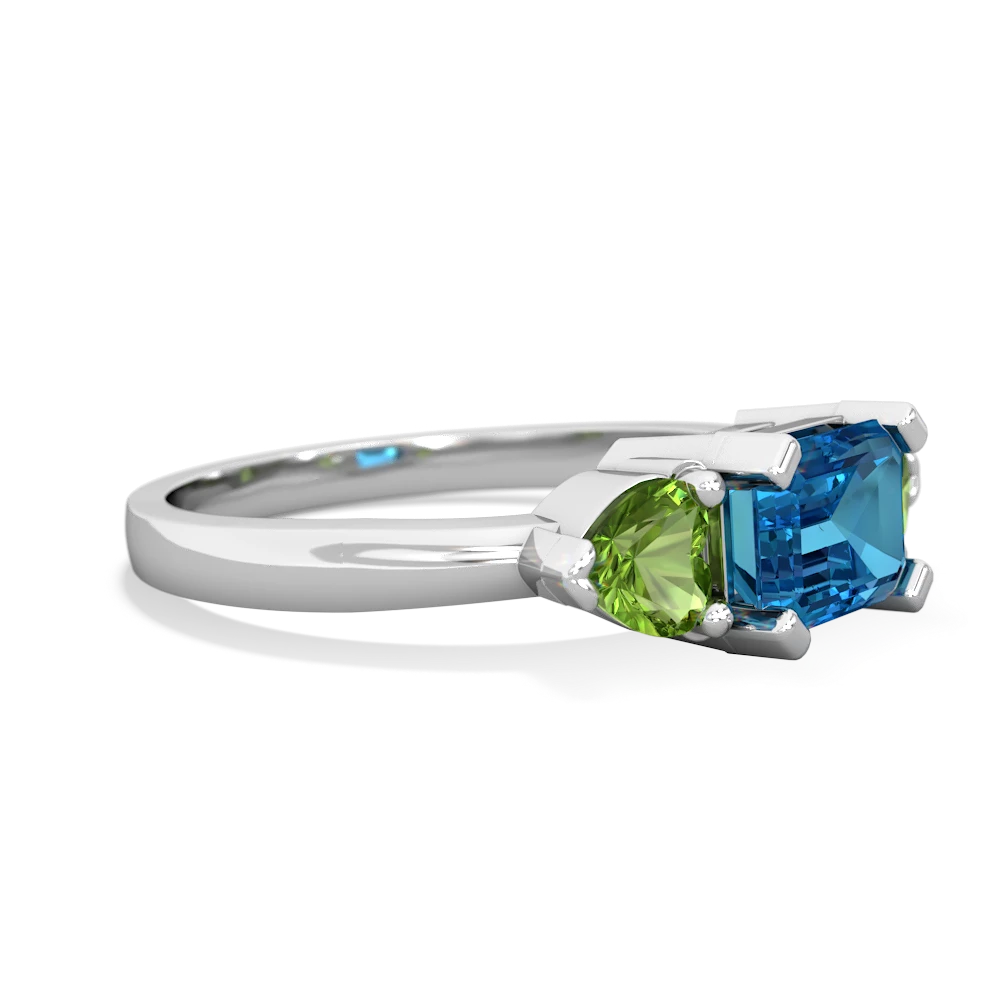 London Topaz Three Stone 14K White Gold ring R5235