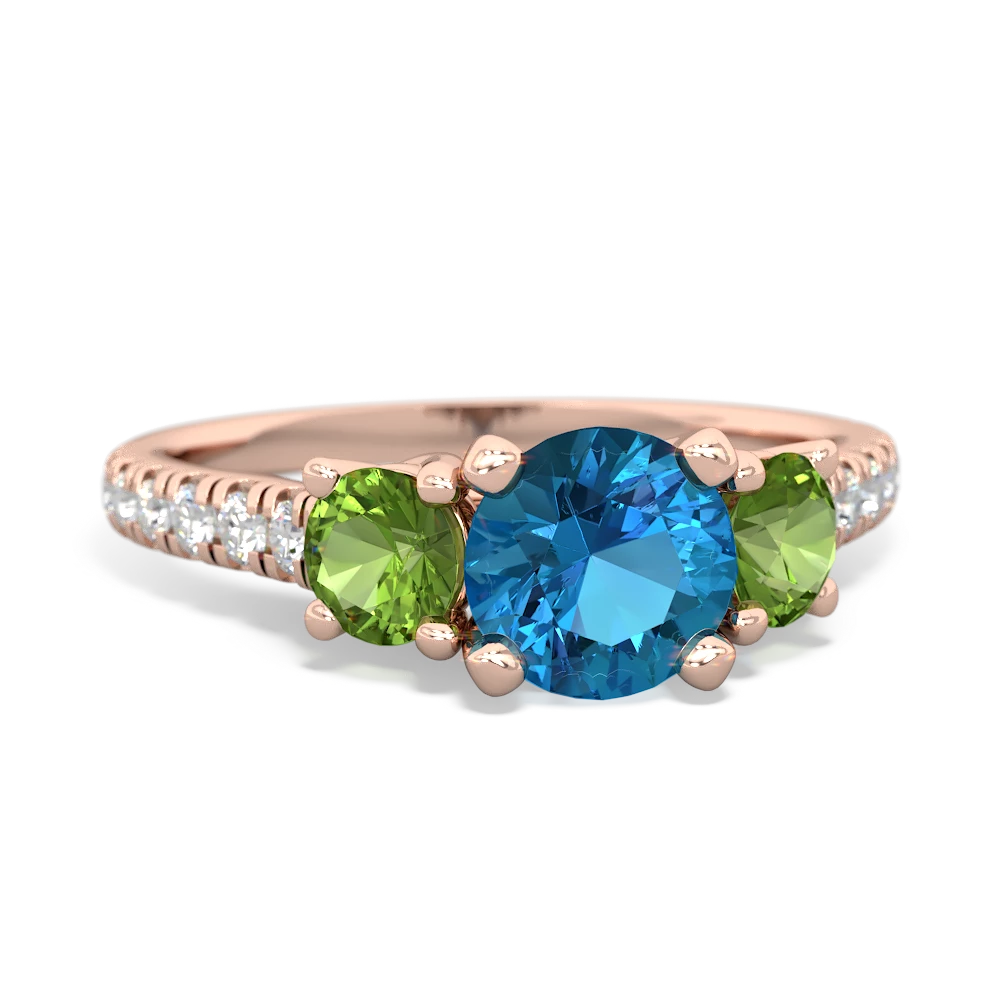 London Topaz Pave Trellis 14K Rose Gold ring R5500