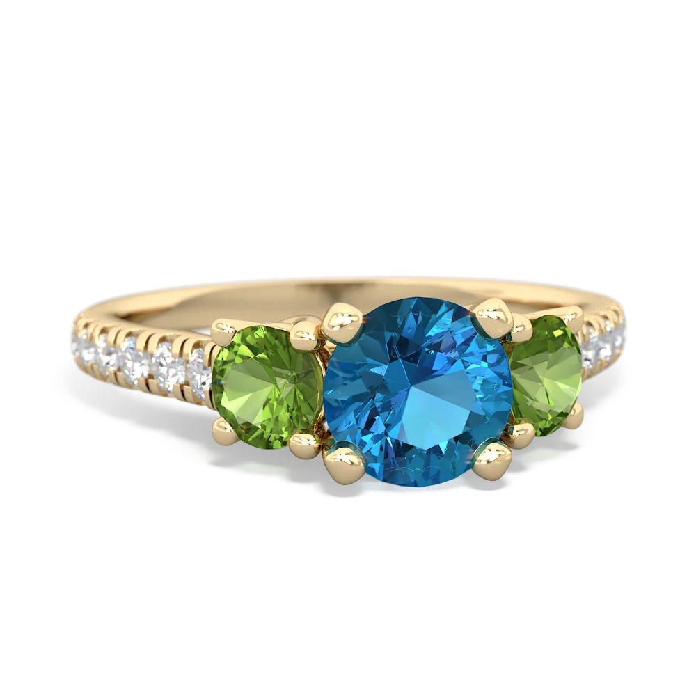 London Topaz Pave Trellis 14K Yellow Gold ring R5500