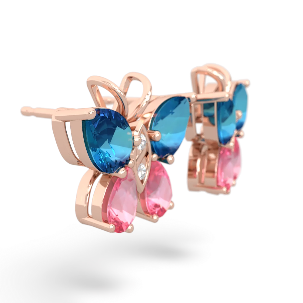 London Topaz Butterfly 14K Rose Gold earrings E2215