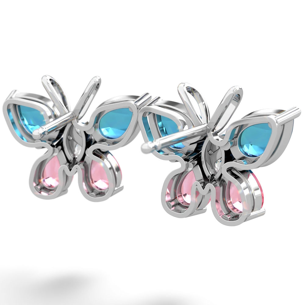 London Topaz Butterfly 14K White Gold earrings E2215