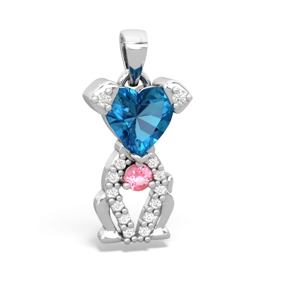 London Topaz Puppy Love 14K White Gold pendant P5800