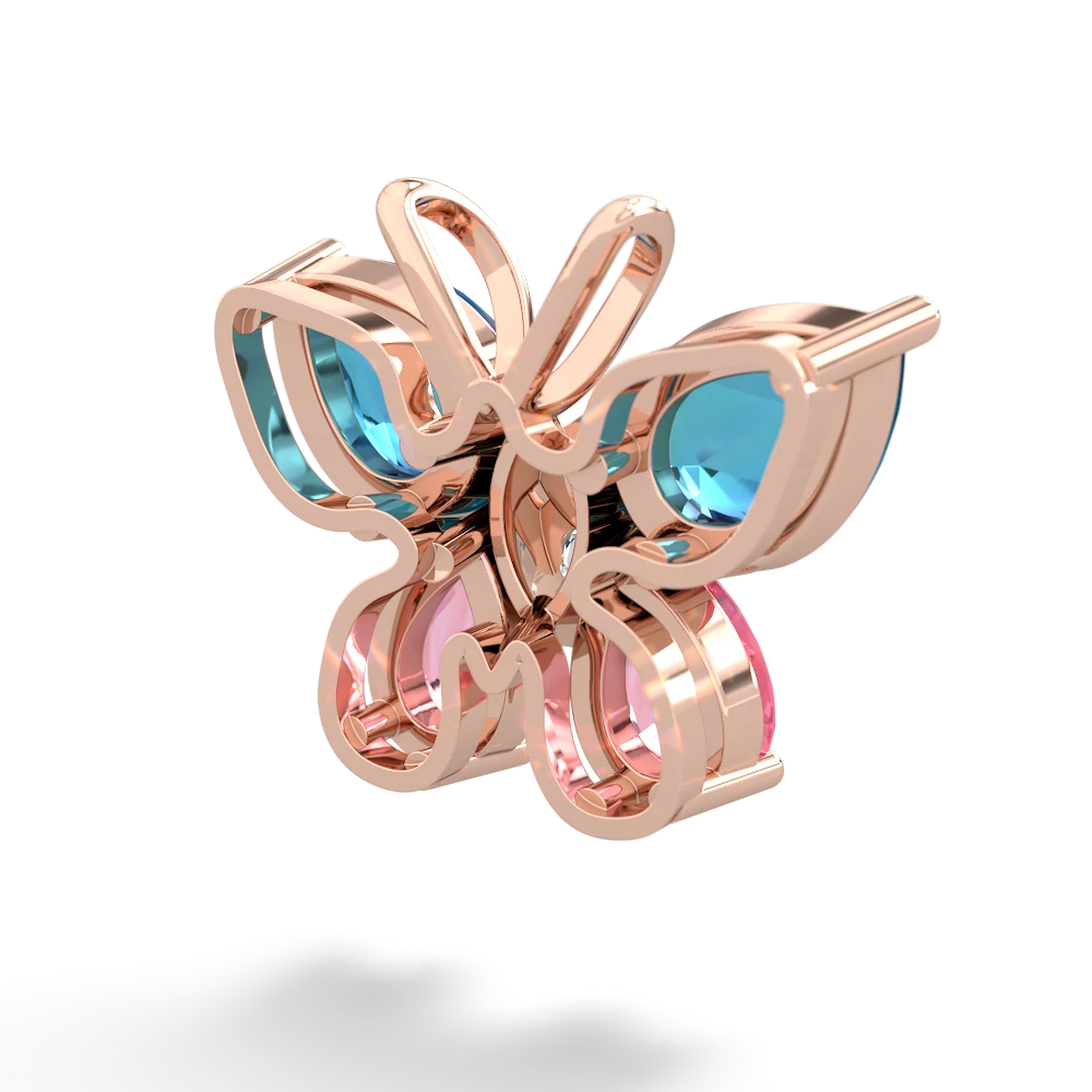 London Topaz Butterfly 14K Rose Gold pendant P2215