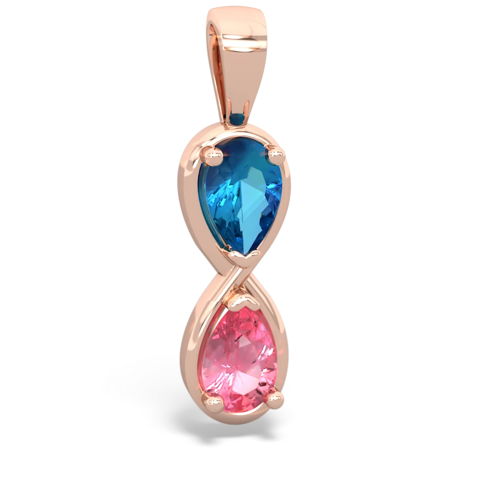 London Topaz Infinity 14K Rose Gold pendant P5050