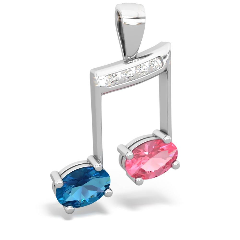 London Topaz Color Of Music 14K White Gold pendant P3334