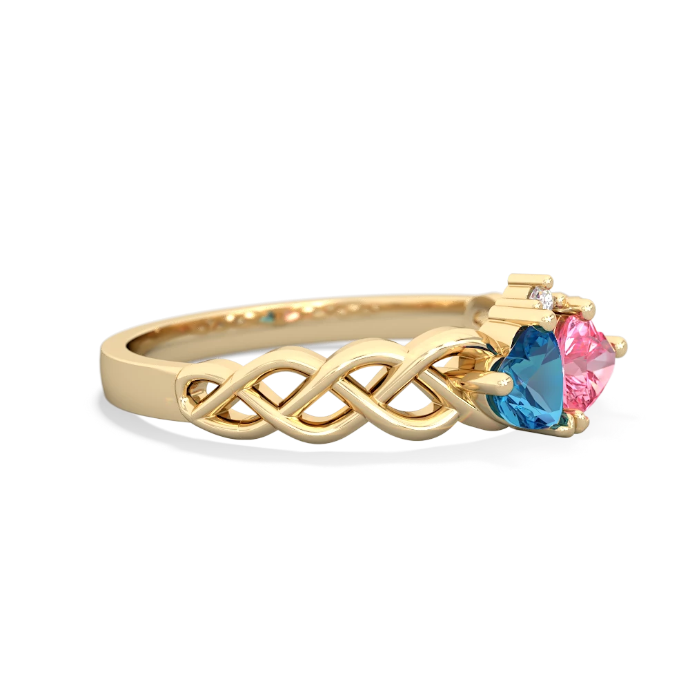 London Topaz Heart To Heart Braid 14K Yellow Gold ring R5870