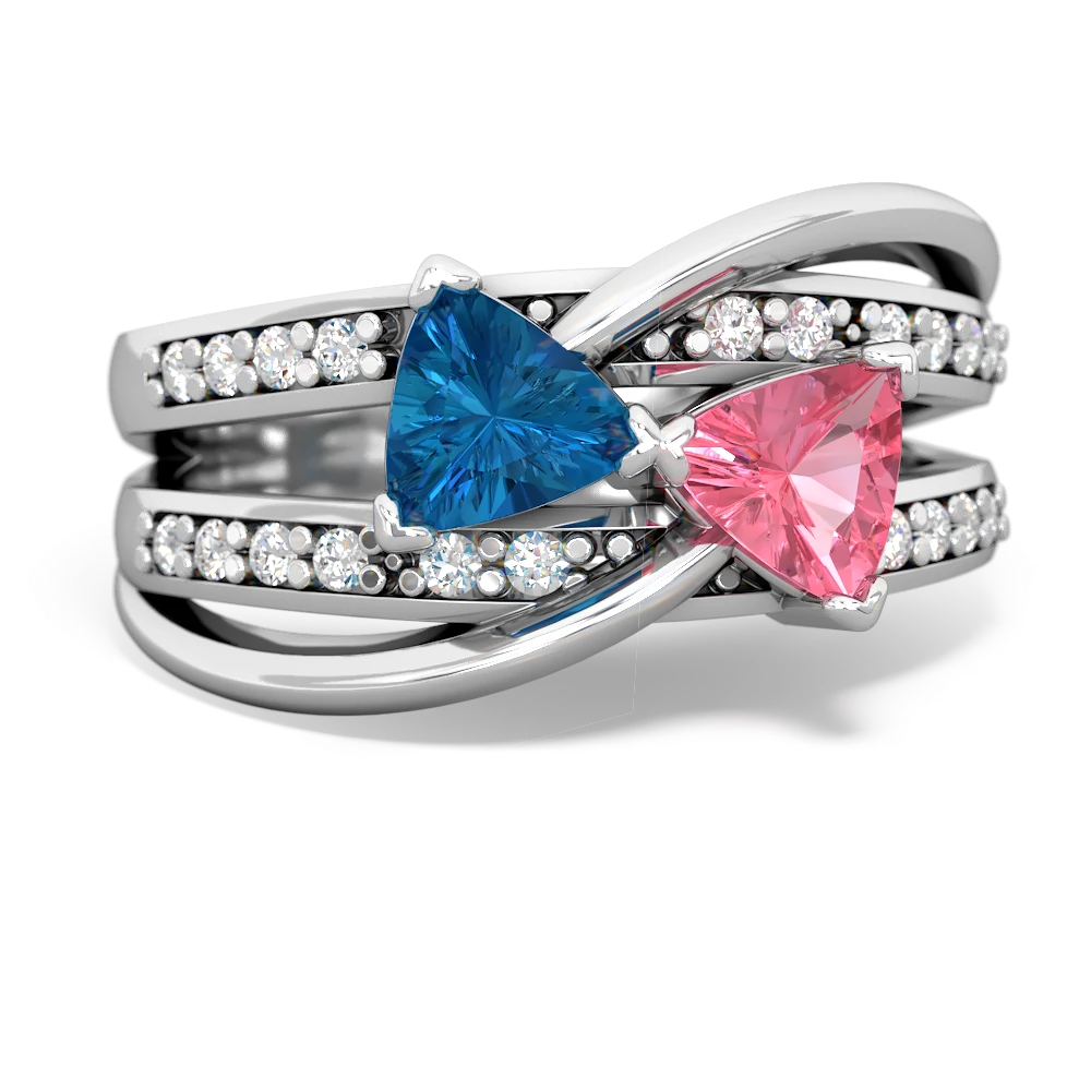 London Topaz Bowtie 14K White Gold ring R2360