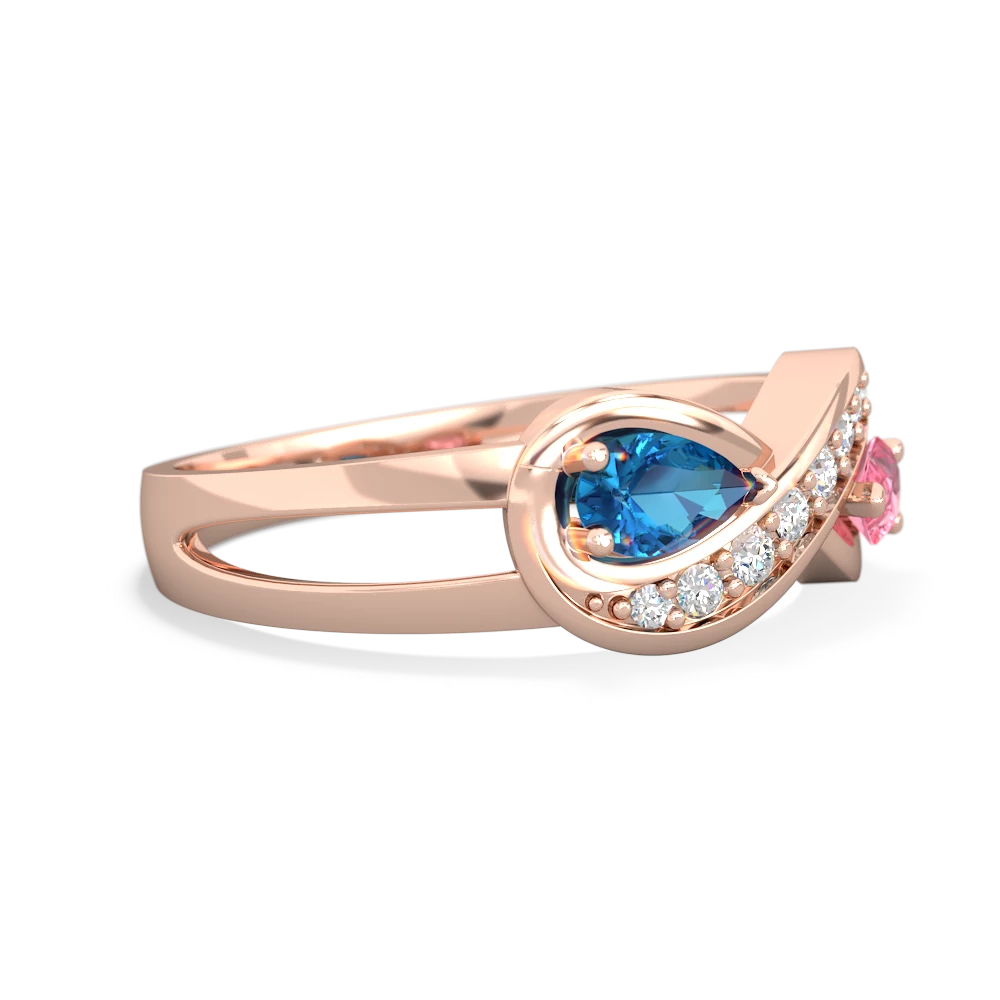 London Topaz Diamond Infinity 14K Rose Gold ring R5390