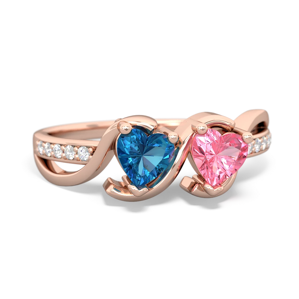 London Topaz Side By Side 14K Rose Gold ring R3090