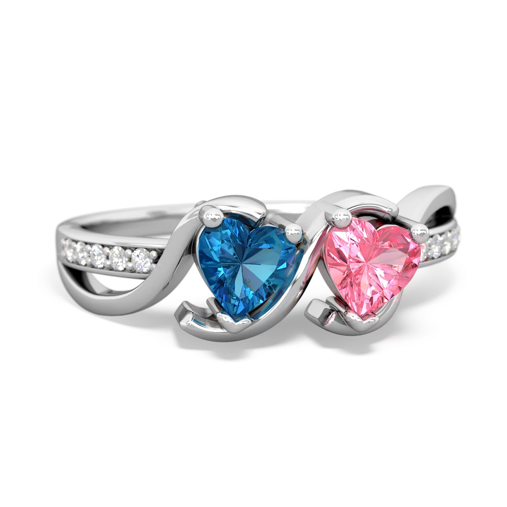 London Topaz Side By Side 14K White Gold ring R3090