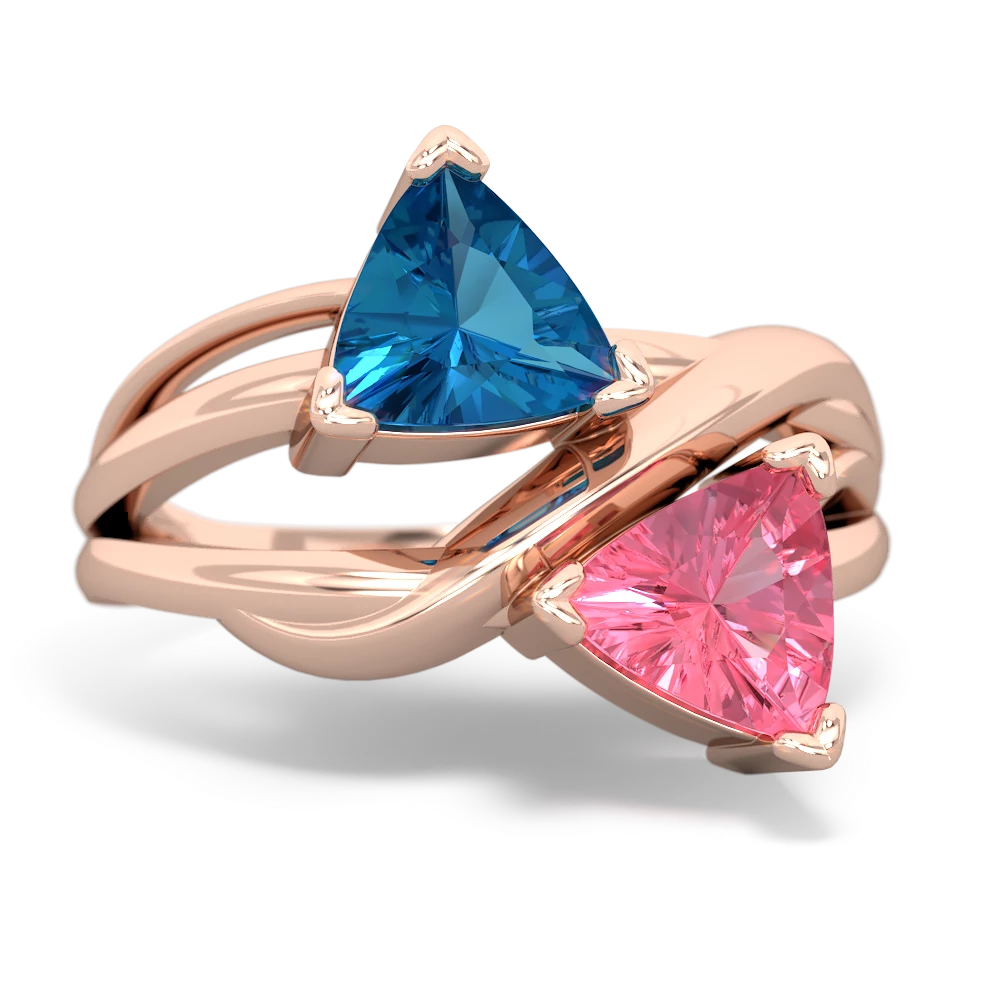 London Topaz Split Band Swirl 14K Rose Gold ring R2341