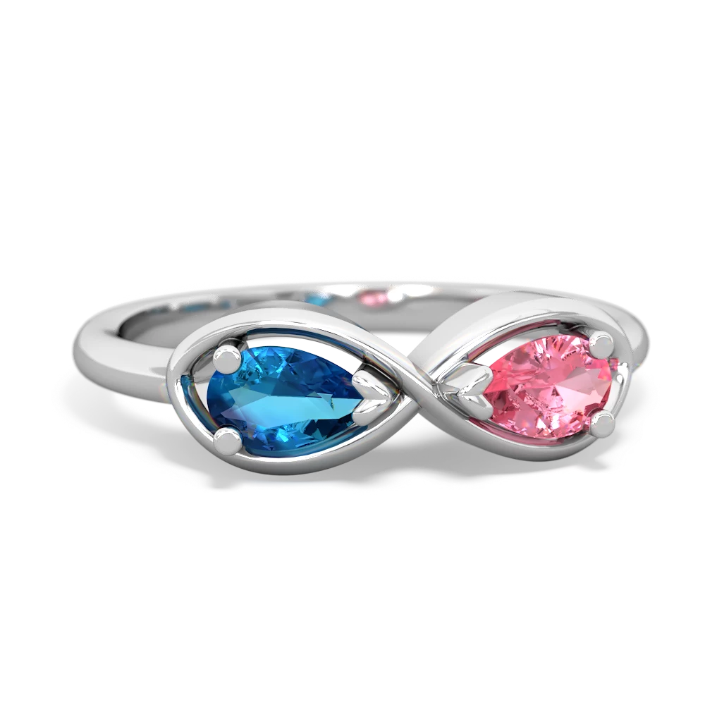 London Topaz Infinity 14K White Gold ring R5050